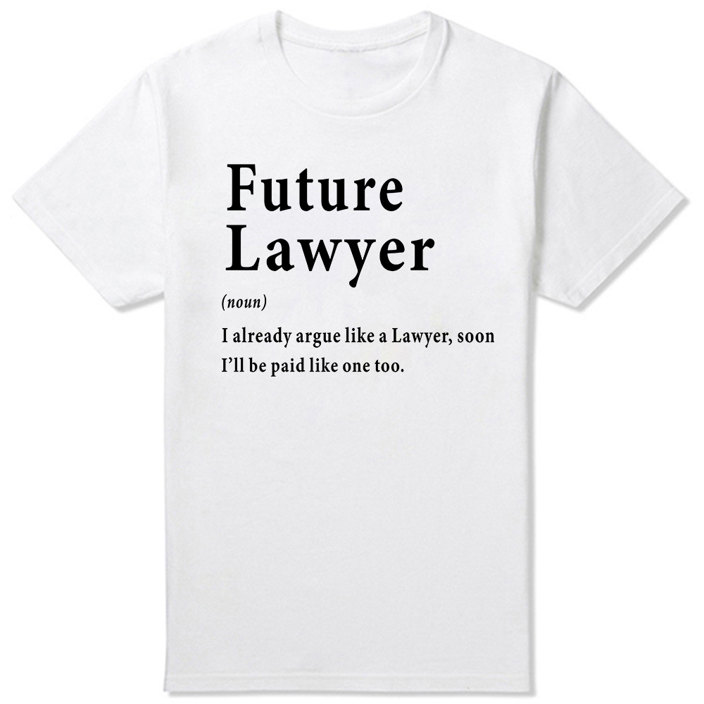 New Law School Student zukünftige Anwalt Geschenke T-Shirts Rundhals ausschnitt Kurzarm Mode T-Shirt Kleidung lässig Basic T-Shirts – Detail 3