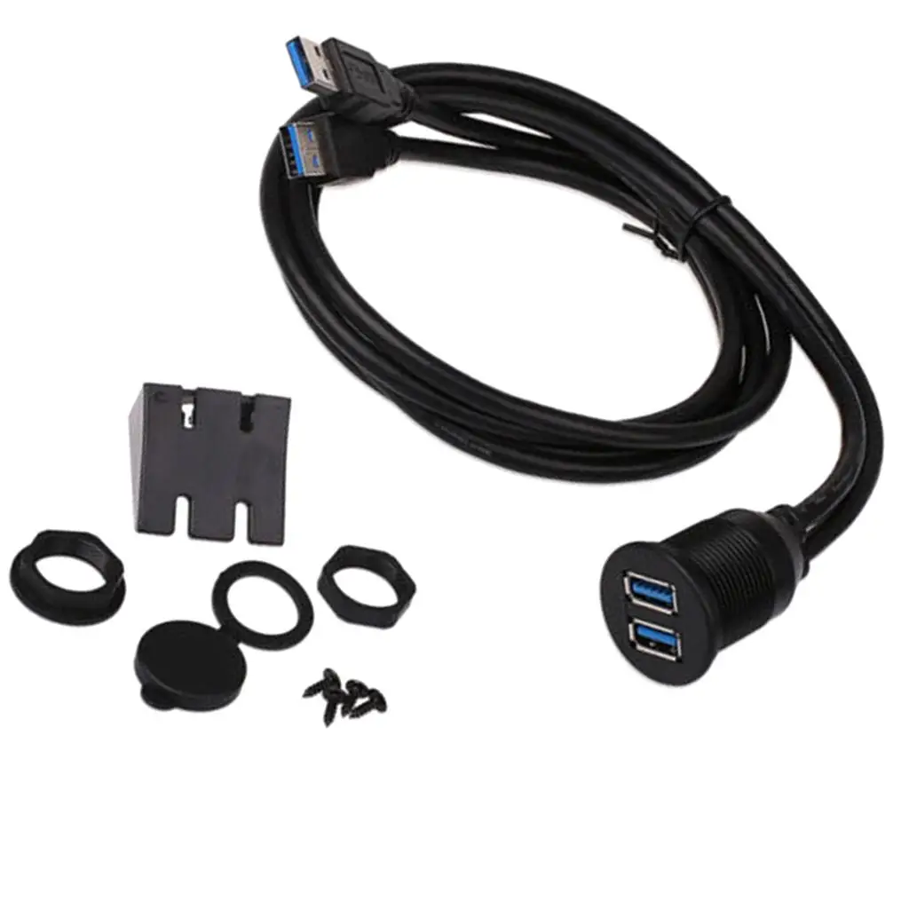 USB 3.0 Male to Female AUX Flush Mount Extension Cable For Car Boot