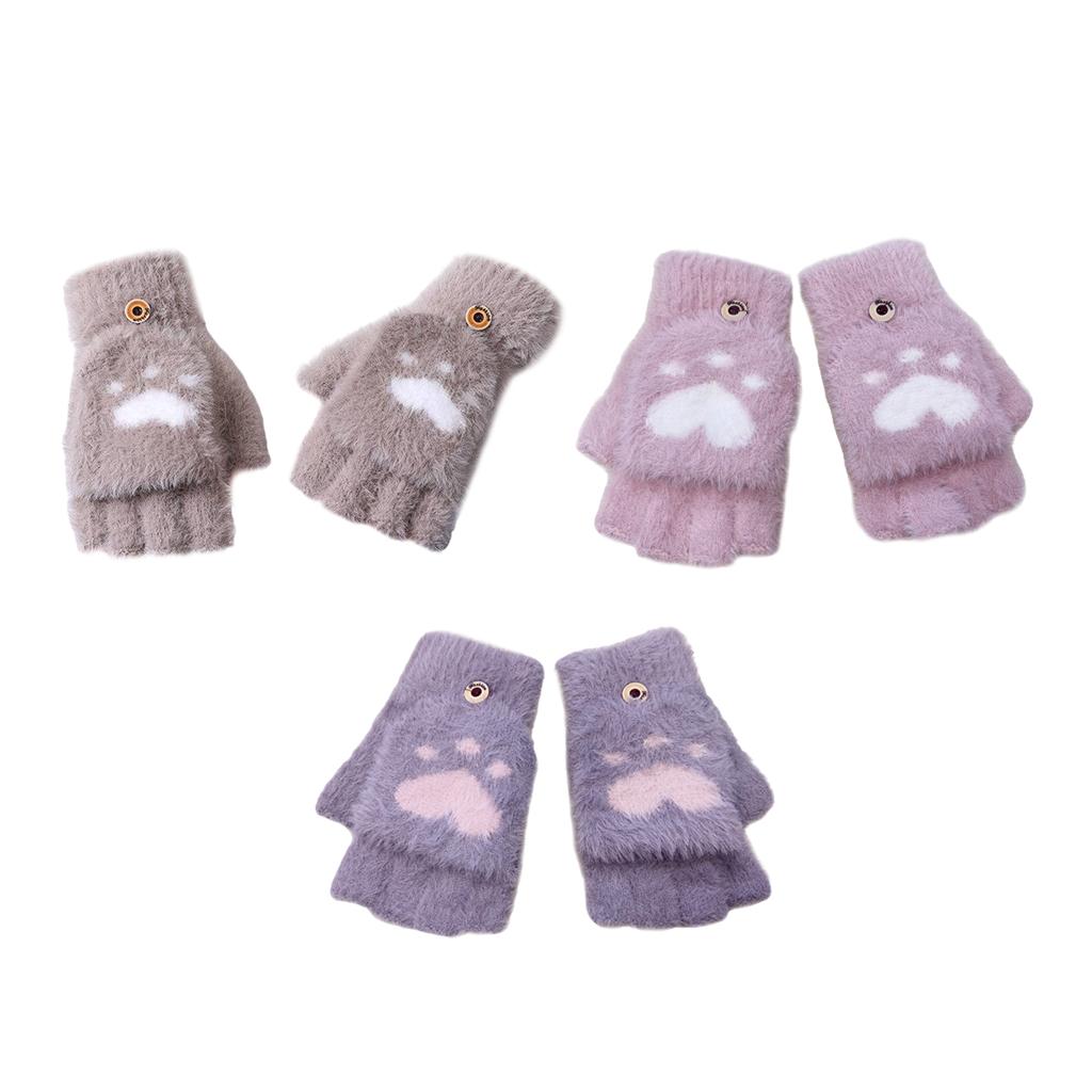 Knitted Half-Finger Gloves  Top Mitten Lady Warm Fingerless Glove