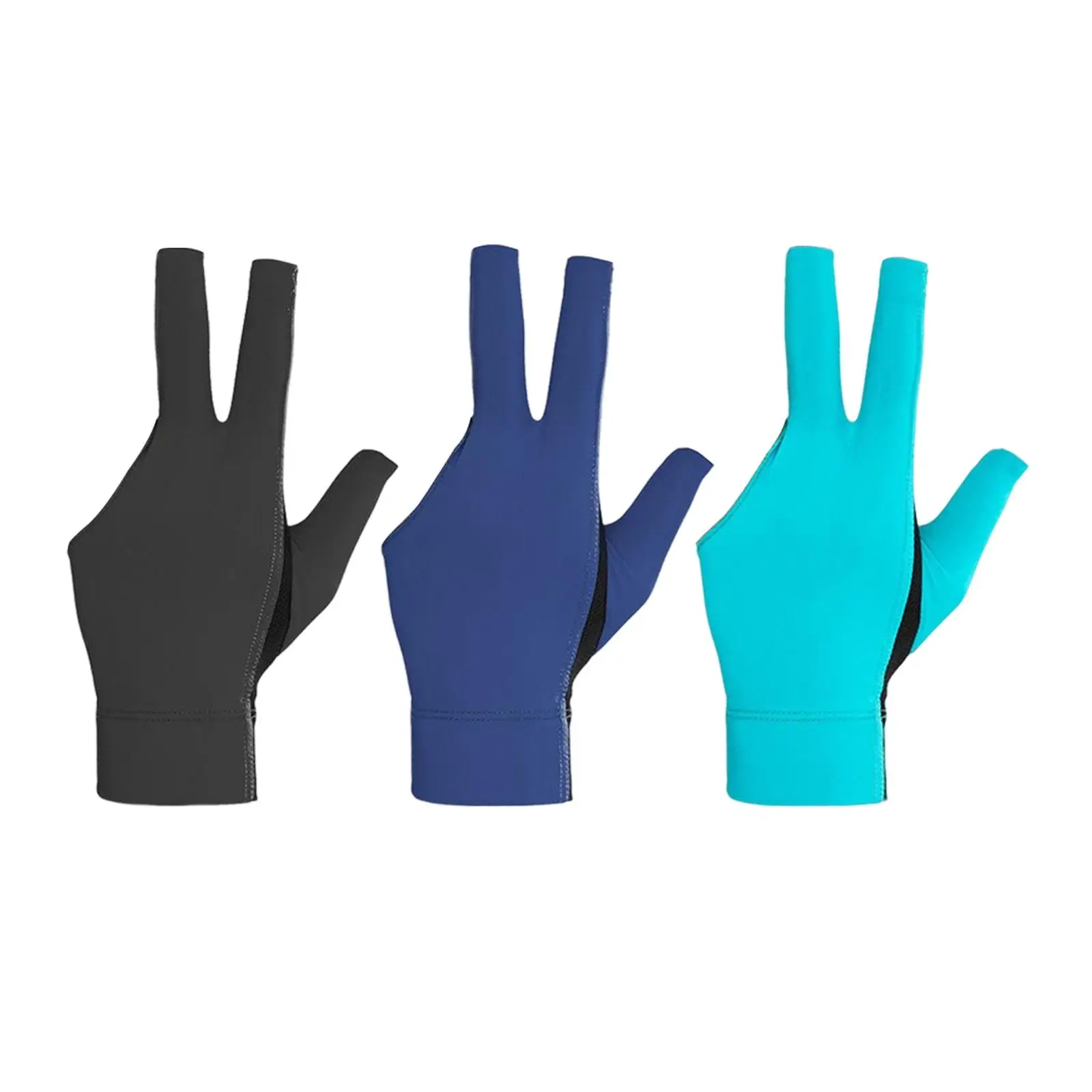 Breathable Billiards 3 Finger Gloves Elastic for Unisex  Show Glove