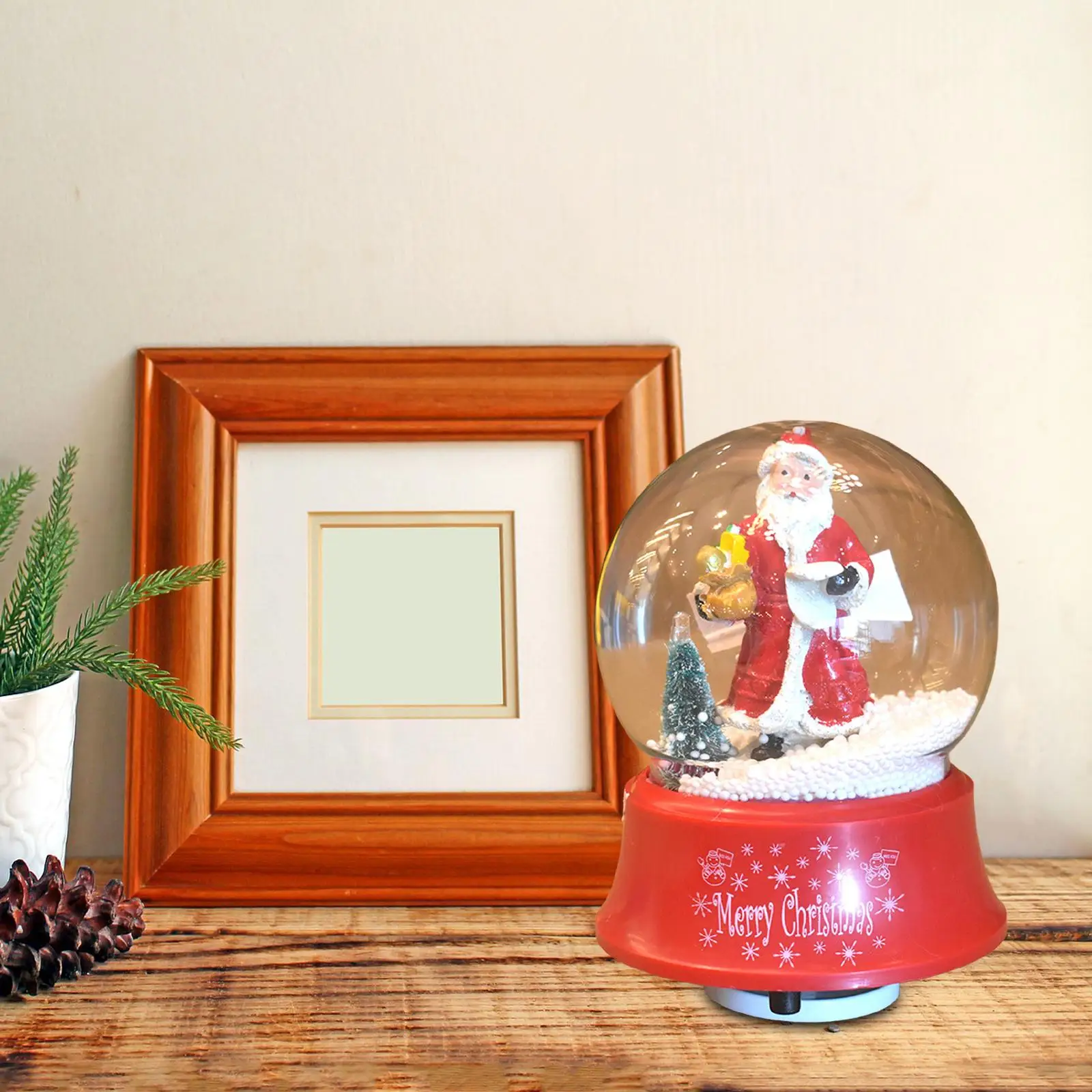 Christmas Snow  Figurine Christmas Decoration Music Box Ornaments with Music and Light Musical Snow  Rotating