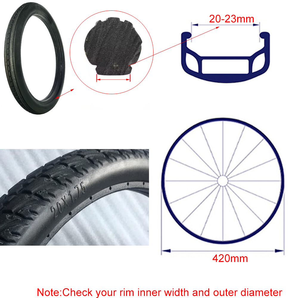 Title 5, 20*1.75 Bicycle Solid Tires 20 Inch 20x1.75 Tir...