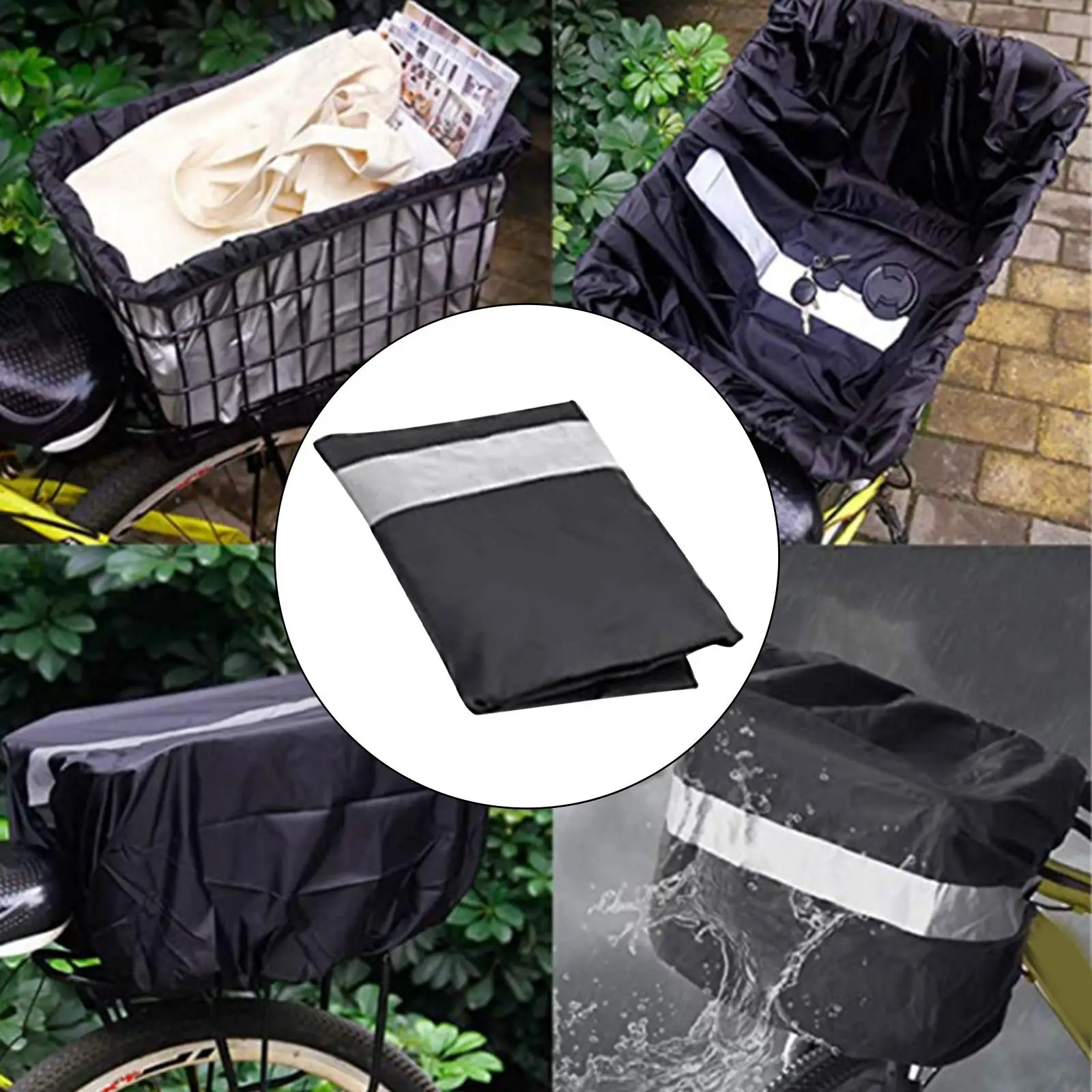 210D Oxford Fabric Bike Basket Lining 42 x 33 x 25cm Rain Protection Cover