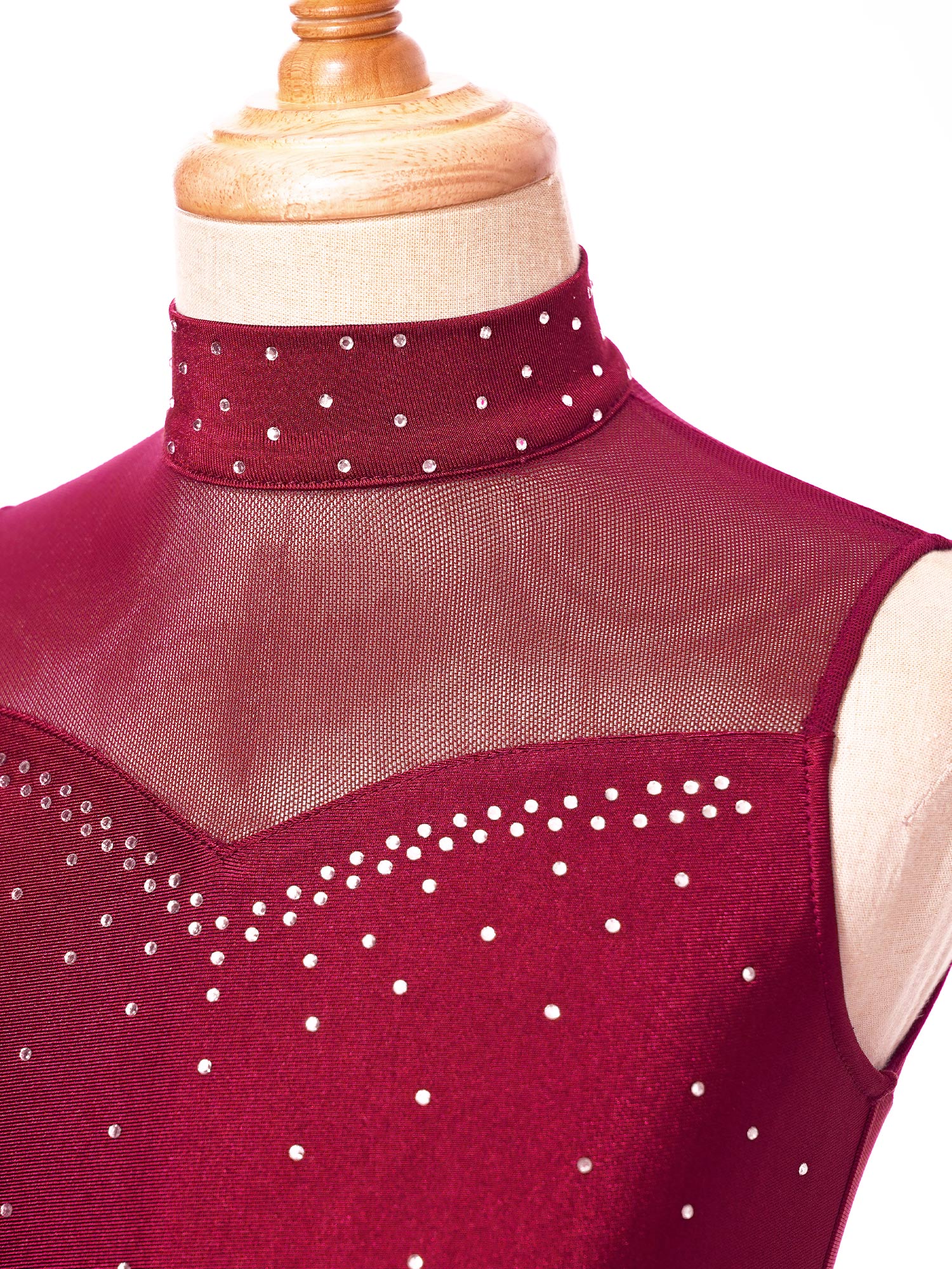 Kinder Mädchen Lyrical Modern Dance Kleid Ärmellos Glänzend Strass Ballett Gymnastik Eiskunstlauf Trikot Kleid Bühne Dancewear – Detail 7