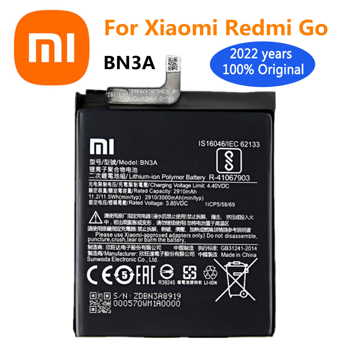 BN3A 100% Оригинальный аккумулятор для телефона Xiaomi Redmi Hongmi для  Xiaomi Redmi Go RedmiGo 3000 мАч, сменная аккумуляторная батарея, батарея |  AliExpress