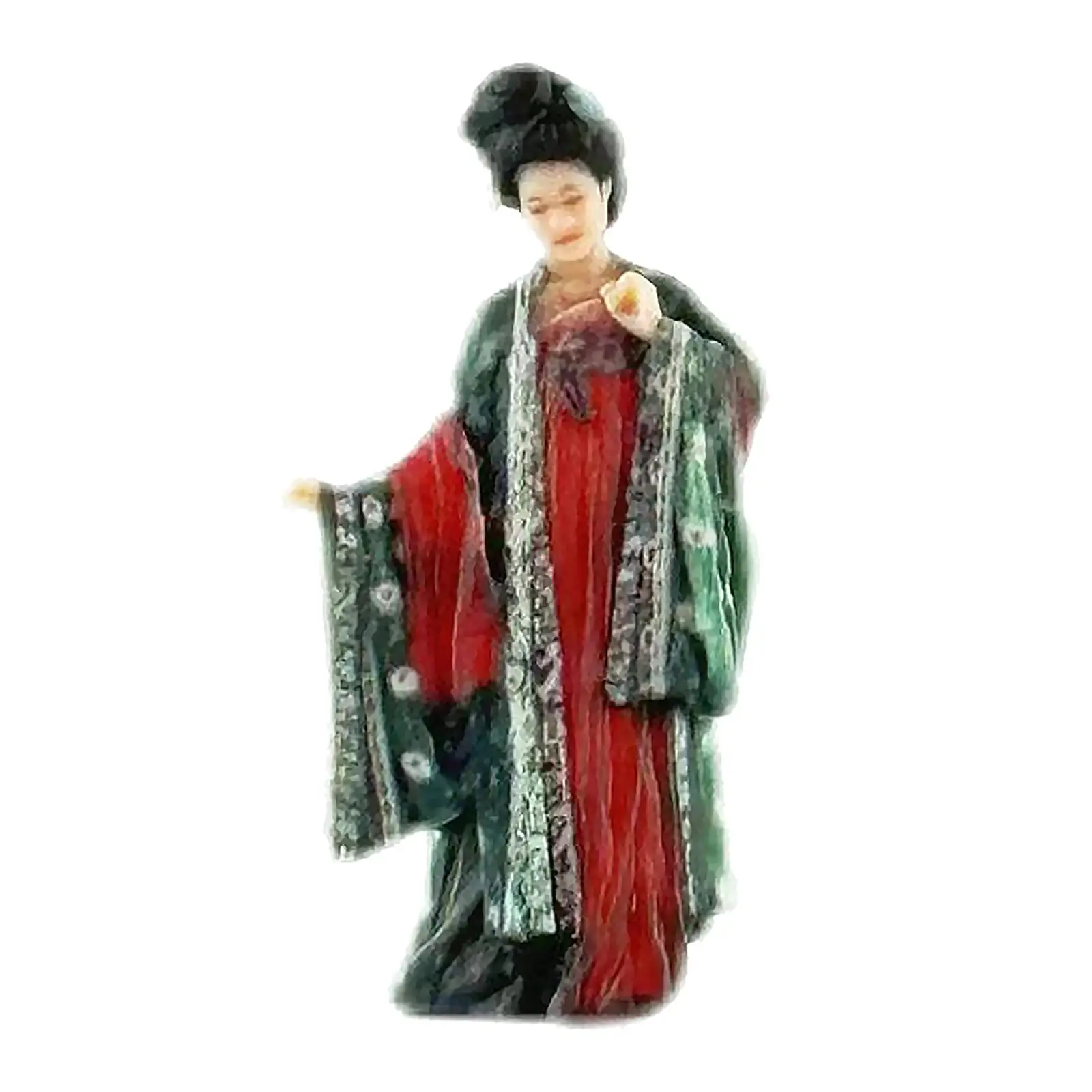 1:64 Miniature Model Figures Handpainted China Ancient Doll Statue Ancient Beautiful Women Statue for Scenery Landscape Layout