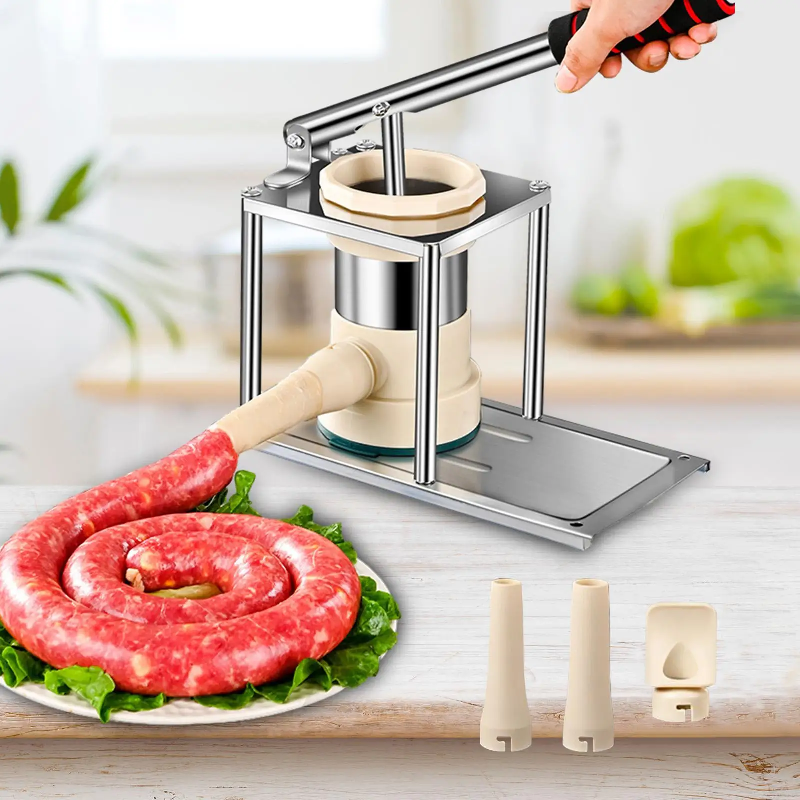 Meat Sausage Maker Homemade Fish Household Meat Mincer 8Sausage Meat Stuffer
