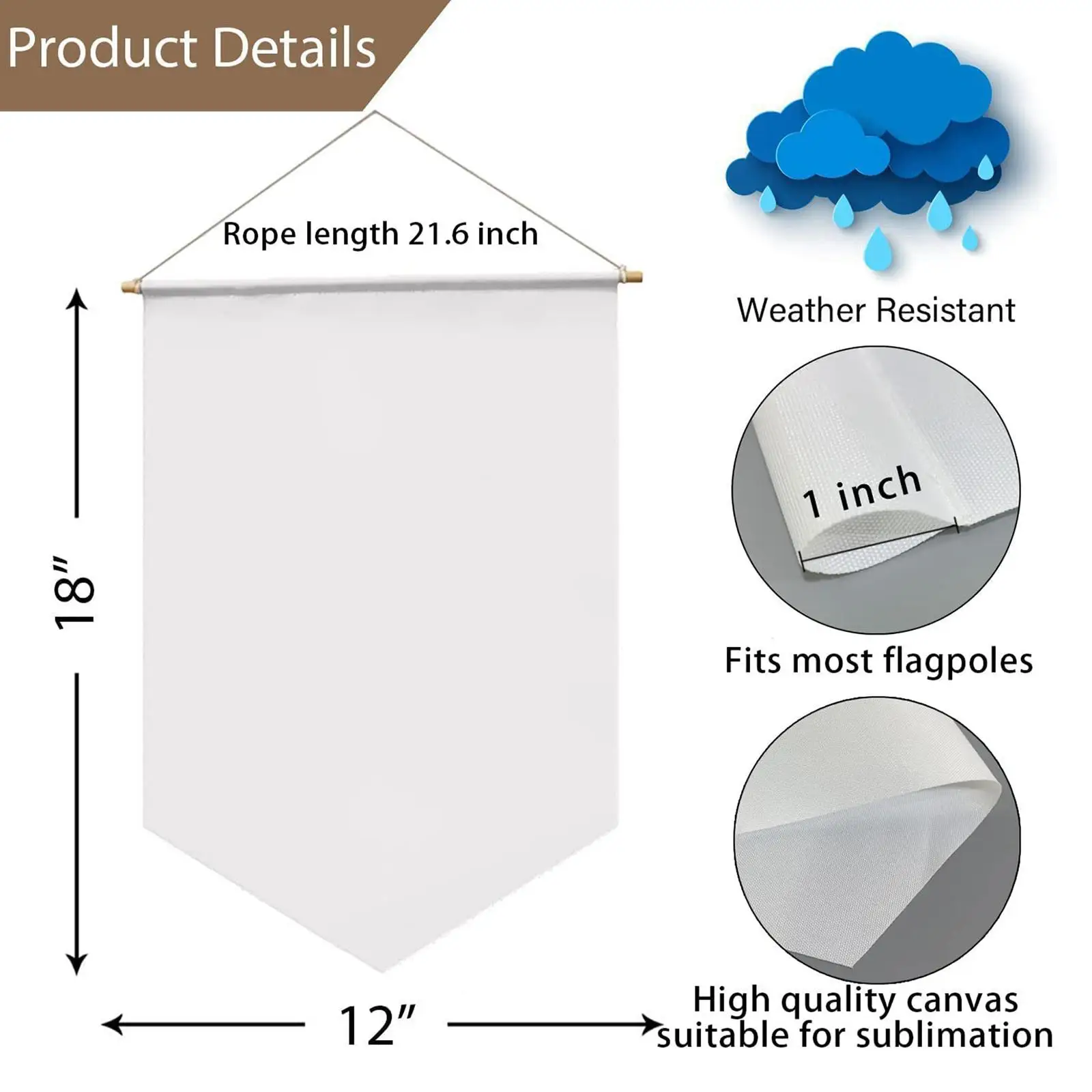 4 Pieces Sublimation Blank Banner 18Inchx12inch Smooth Surface Accessories