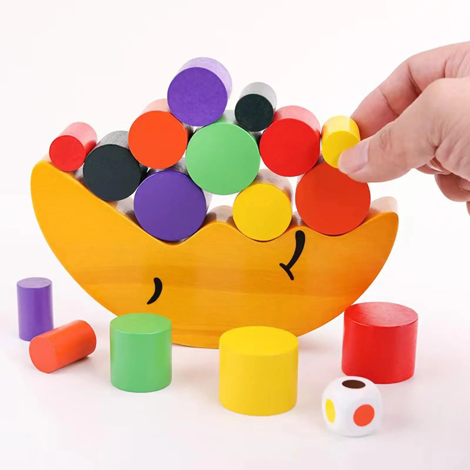 Toy Wooden Blocks Early Childhood Wooden Blocks Balancing Game Sorting Toy Table