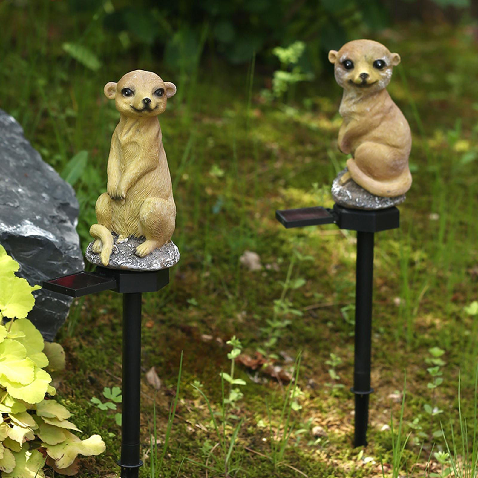 Garden Solar Lights Resin Otter Figure Lights Landscape Light Waterproof Lamp LED Stake Lights for Walkway Outdoor Decoration