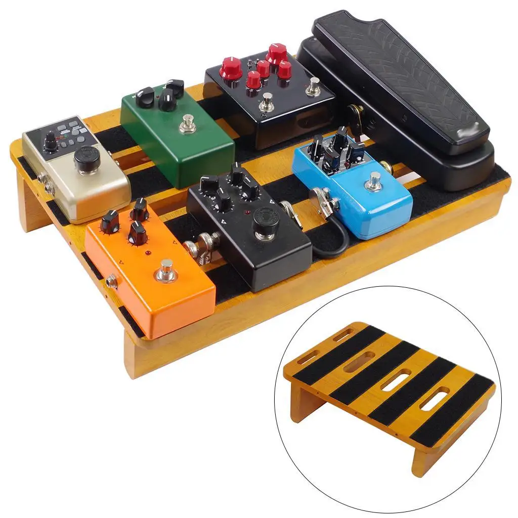 Wooden Guitar Pedal Board Hide Cable Pedalboard Bass Stomp Pedals Musical Instrument