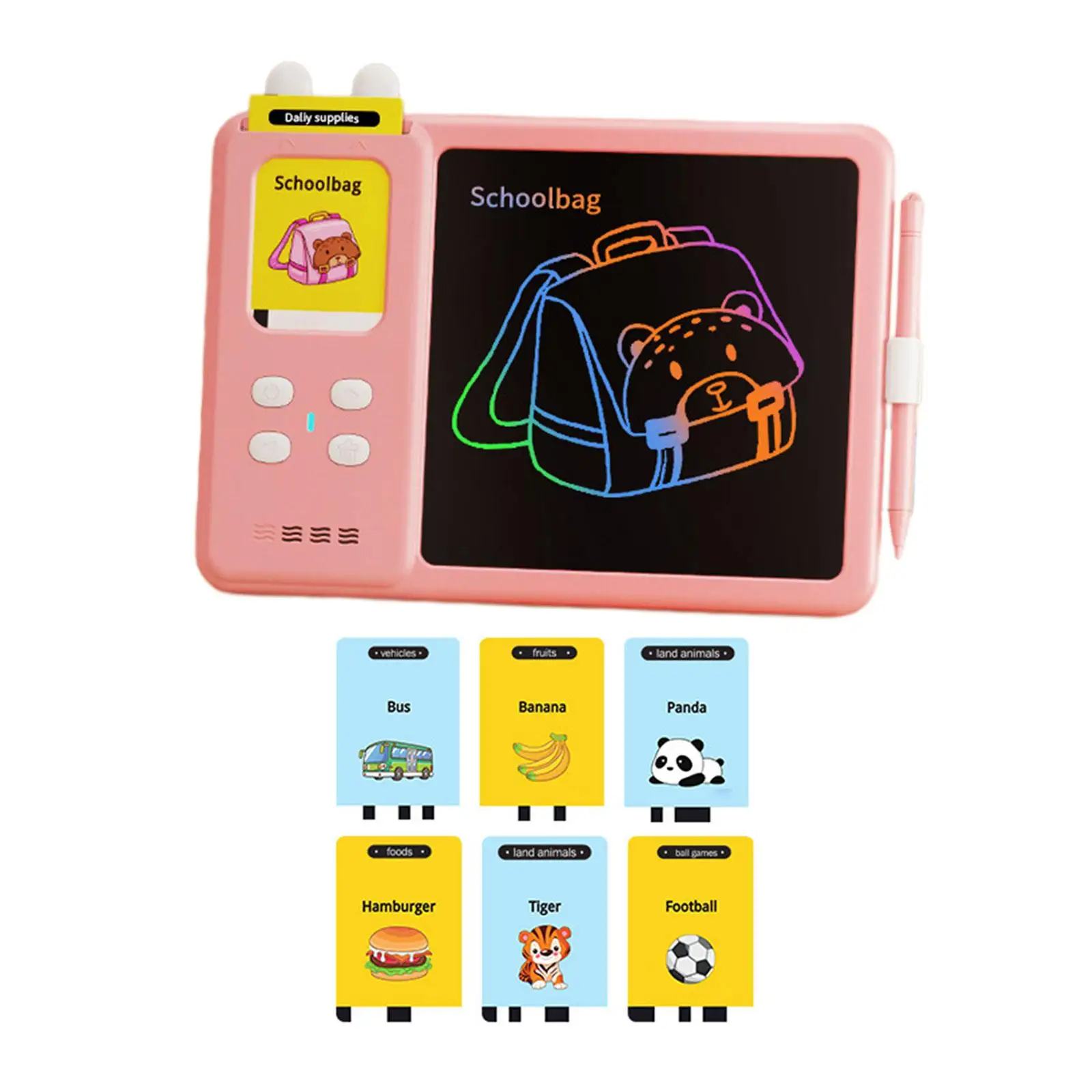 2 in 1 Talking Flash Cards Writing Tablet Toys 112 Sight Words Drawing Board for Age 2-6 Children Toddlers Gifts