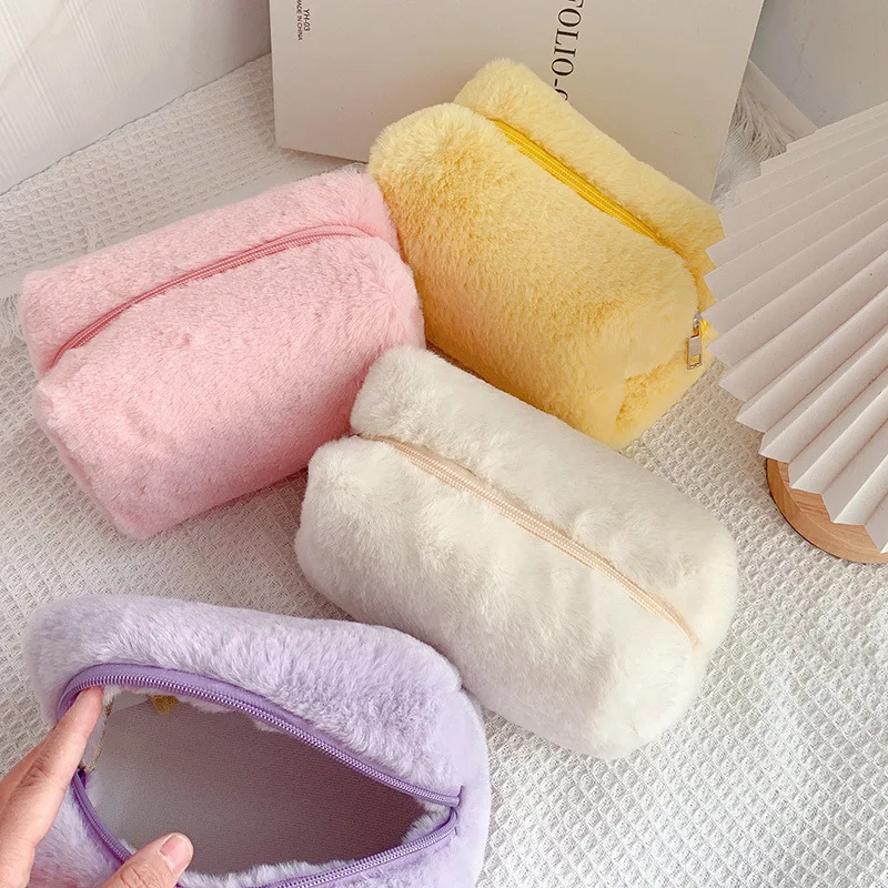 Kawaii Federmäppchen, großes Plüsch-Federmäppchen für die Schule, koreanisches Briefpapier, niedliches Stiftetui für Mädchen, Bleistiftbeutel – Detail 8