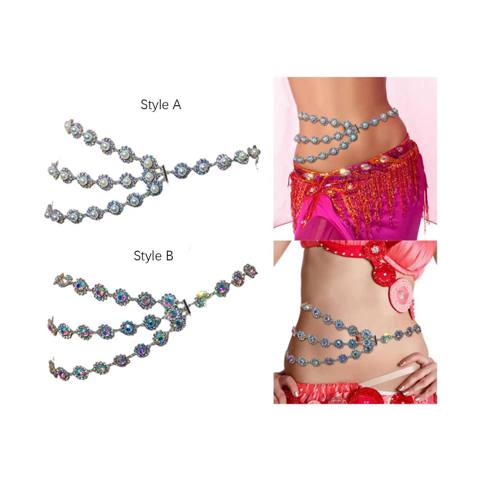 Waist Chain Belt Shiny Rhinestone Body Belly Chain for Party Bikinis Dress