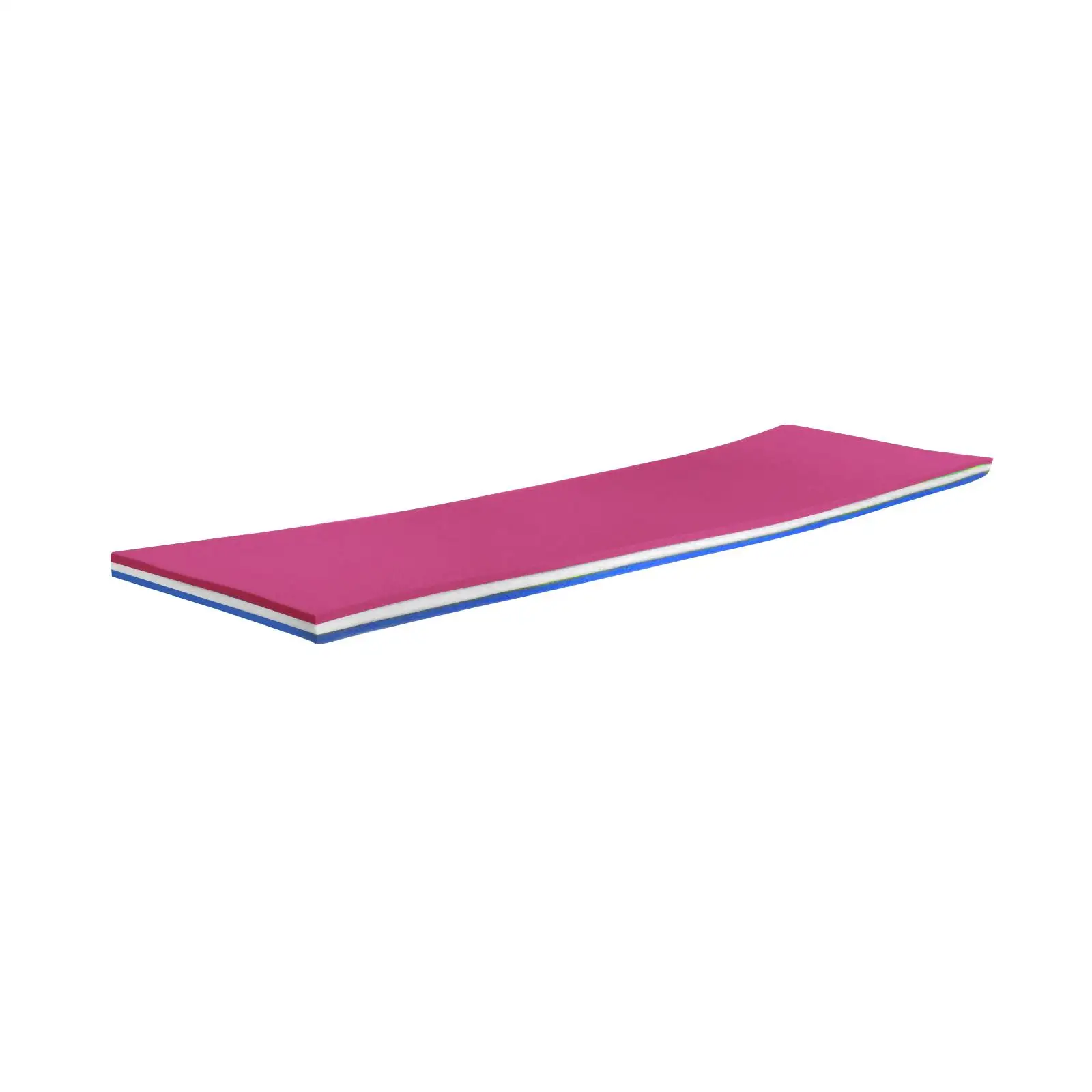 Pool Floating Water Mat 3 Layer Water Raft 43x15.7x1.3Inches for Playing, Relaxing, Recreation Roll up Pad Pink White Blue