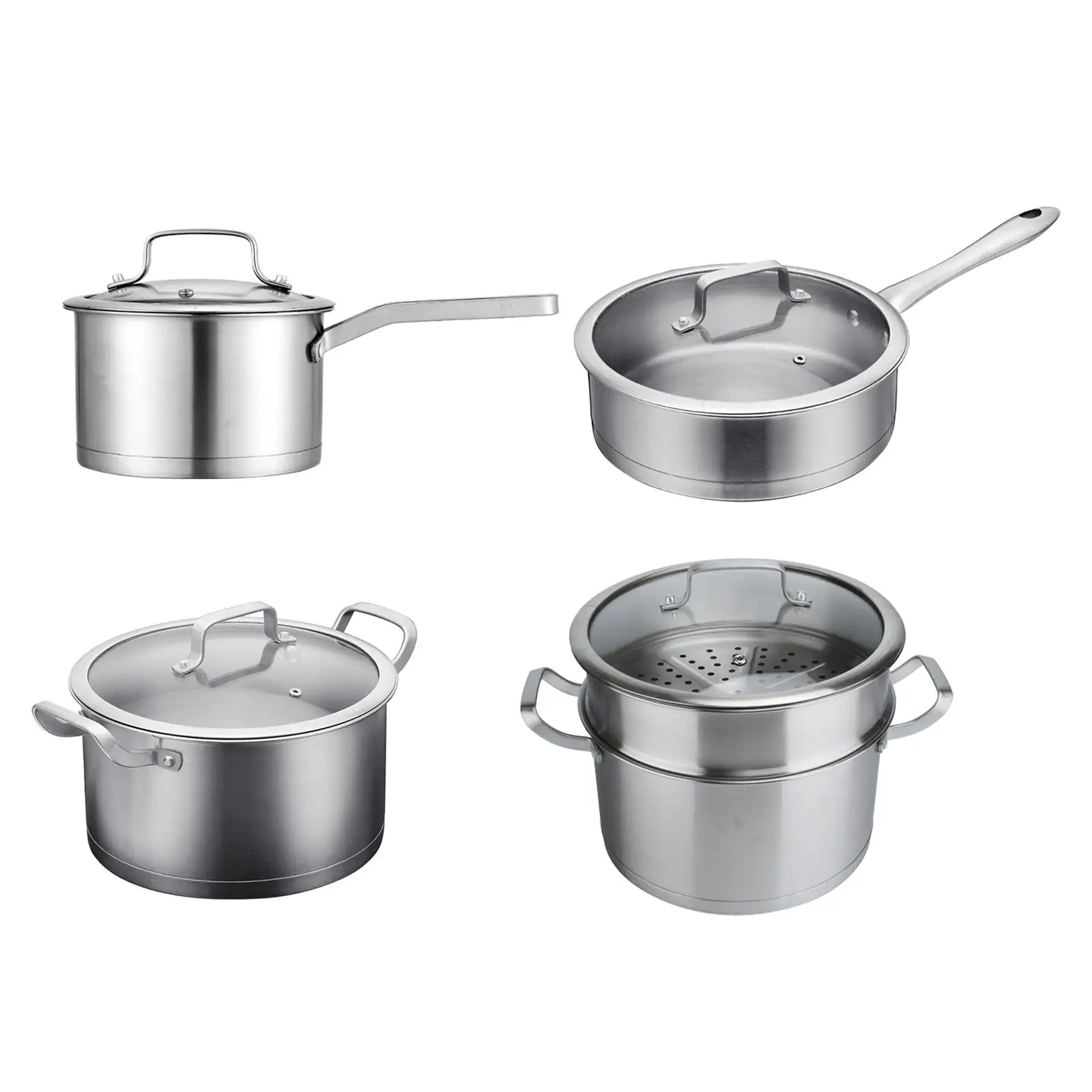 Kitchen Utensils with Glass Lids Frying Pan Portable Stockpot with Lid Soup Pot for Home Cafe Bar Restaurant Kitchen Countertop