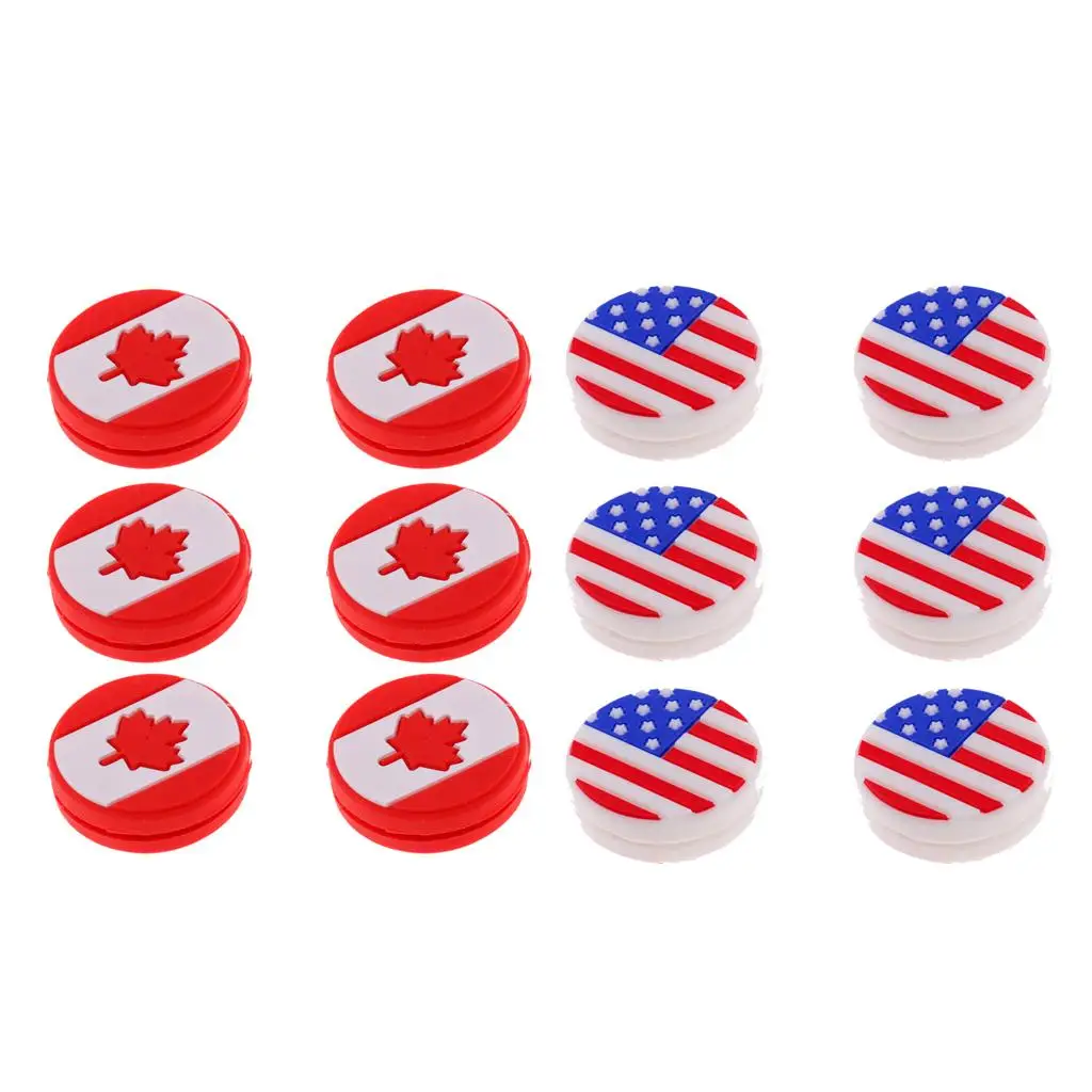 12 Pieces  & Canada Flag Silicone Tennis Racquet Vibration Dampener