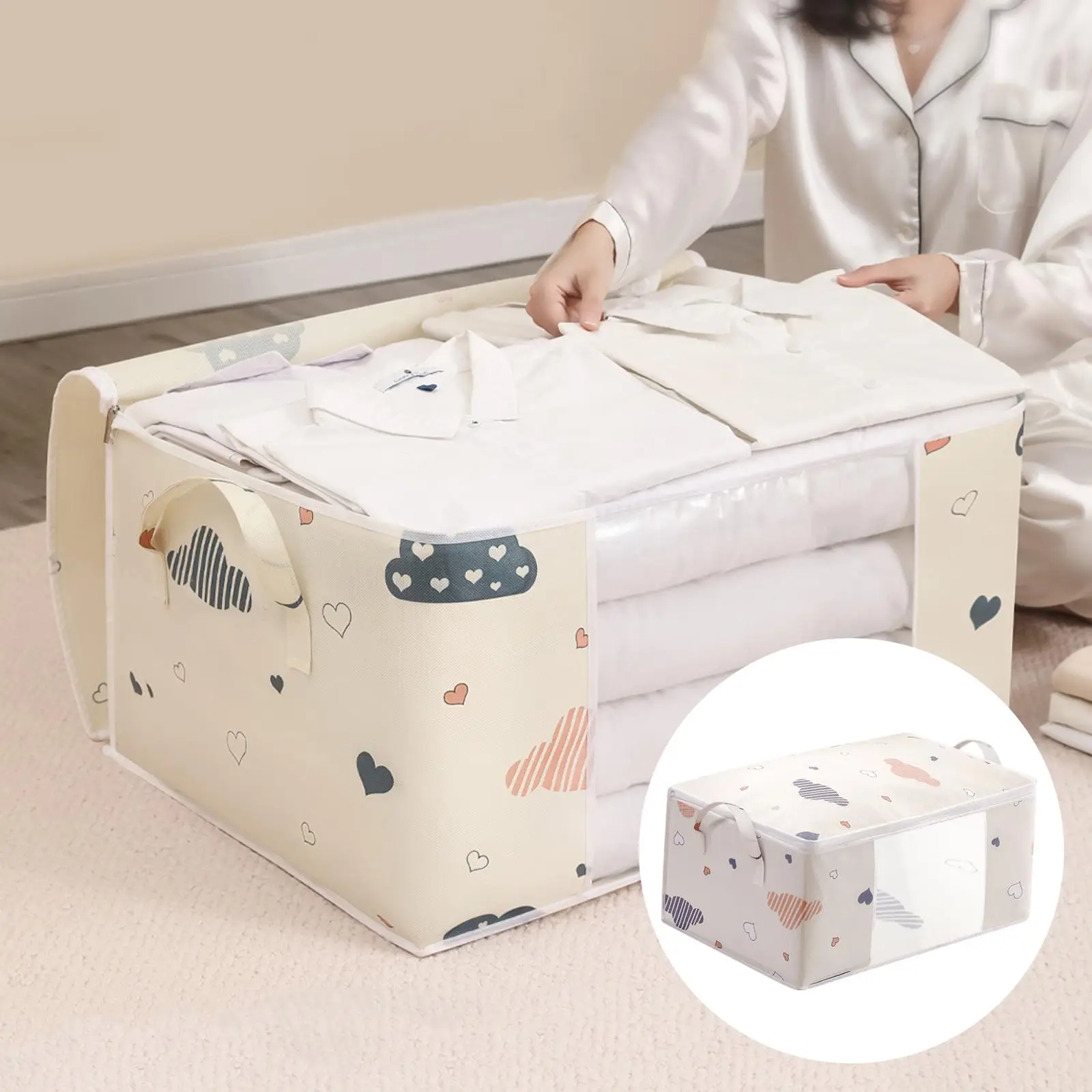 Large Foldable Storage Bag Clothes Blanket Quilt Closet Organizer Box