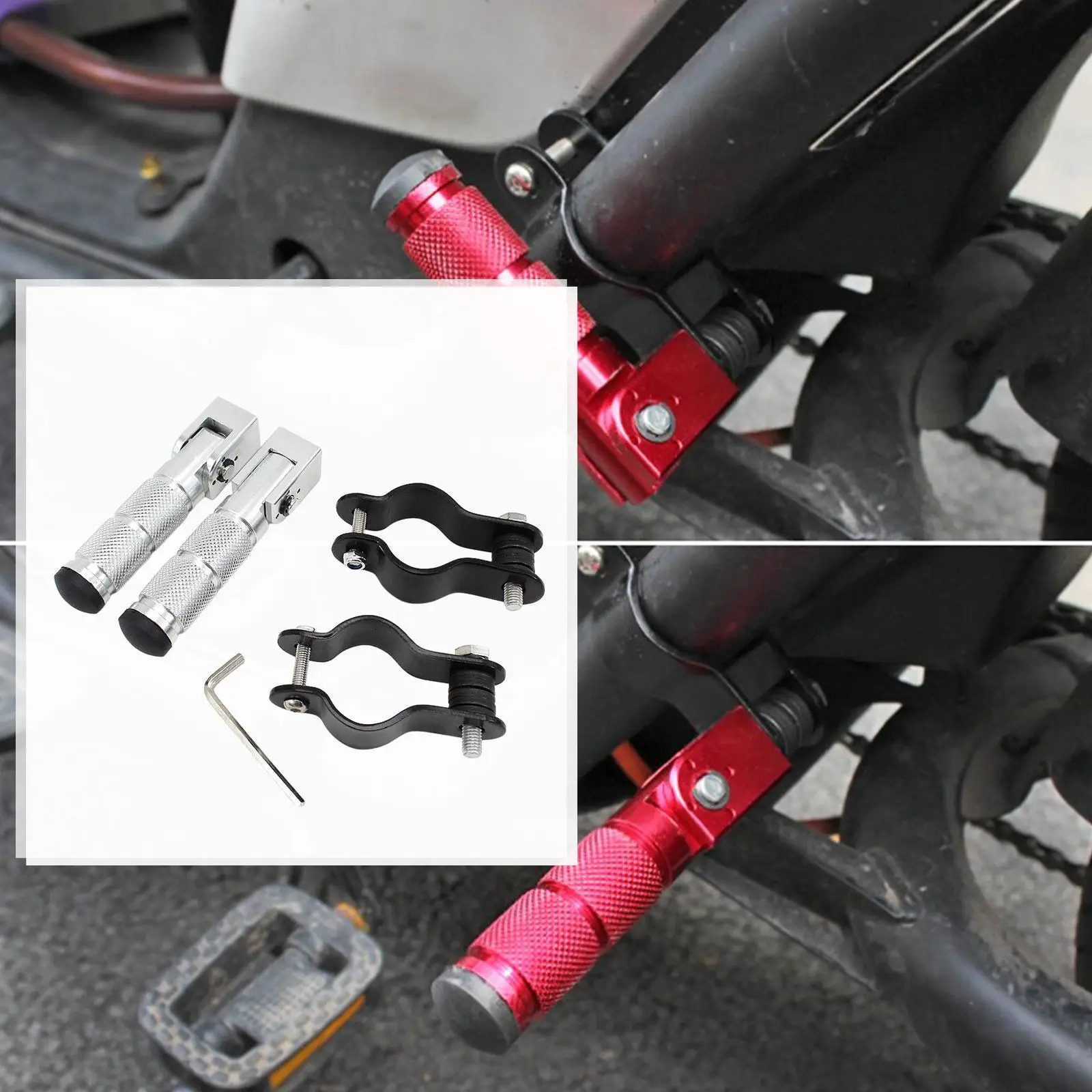 Universal Foot Pegs Folded Non-Slip Cycling  Bikes with Brackets