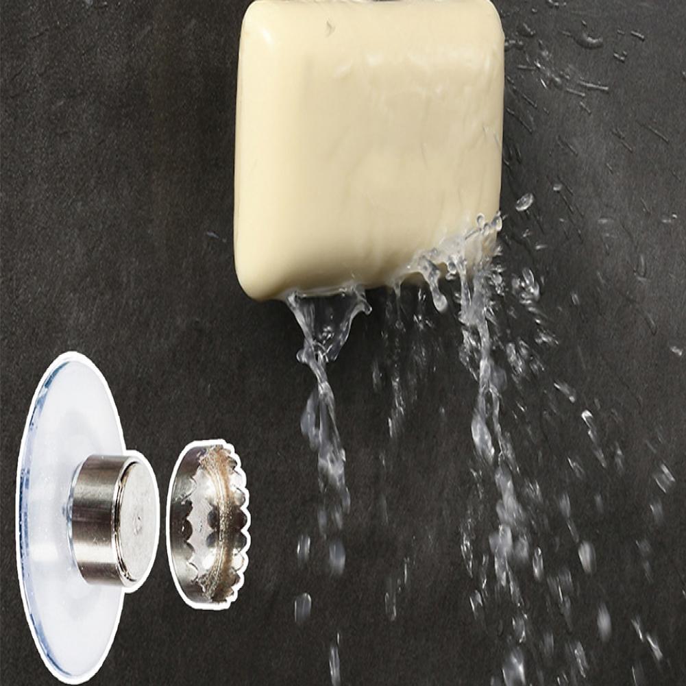 Description Picture 5 of itemSuction Cup Soap Holder Fast Drying Magnetic Soap Holder with Suction Cup Design for Wall Mounted Bathroom Storage Rack