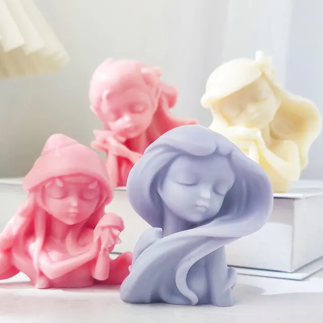 Unique Candle Molds Body Resin Mold DIY Craft Molds Portrait Silicone Mold  Cartoon Little Girls Doll Girl Shape Portrait Candle - AliExpress