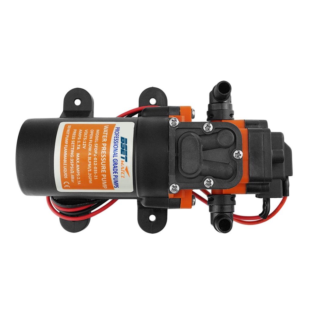 12v Water Pressure Diaphragm Pump 4.3L/min 1.2GPM 35 PSI/Boat/Marine