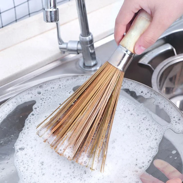 Bamboo Pot Brush Long Handle Wok Cleaning Brush Dish Brush Kitchen Tool for  Home Restaurant - AliExpress