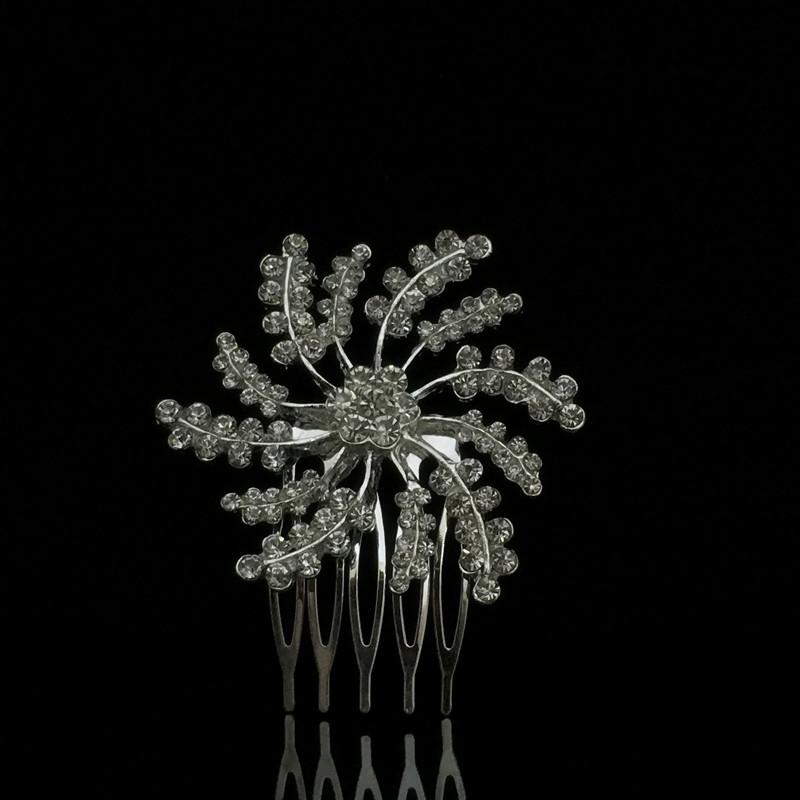Diamante Bridal Wedding Prom Crystal Flower Hair Slide Comb Clip
