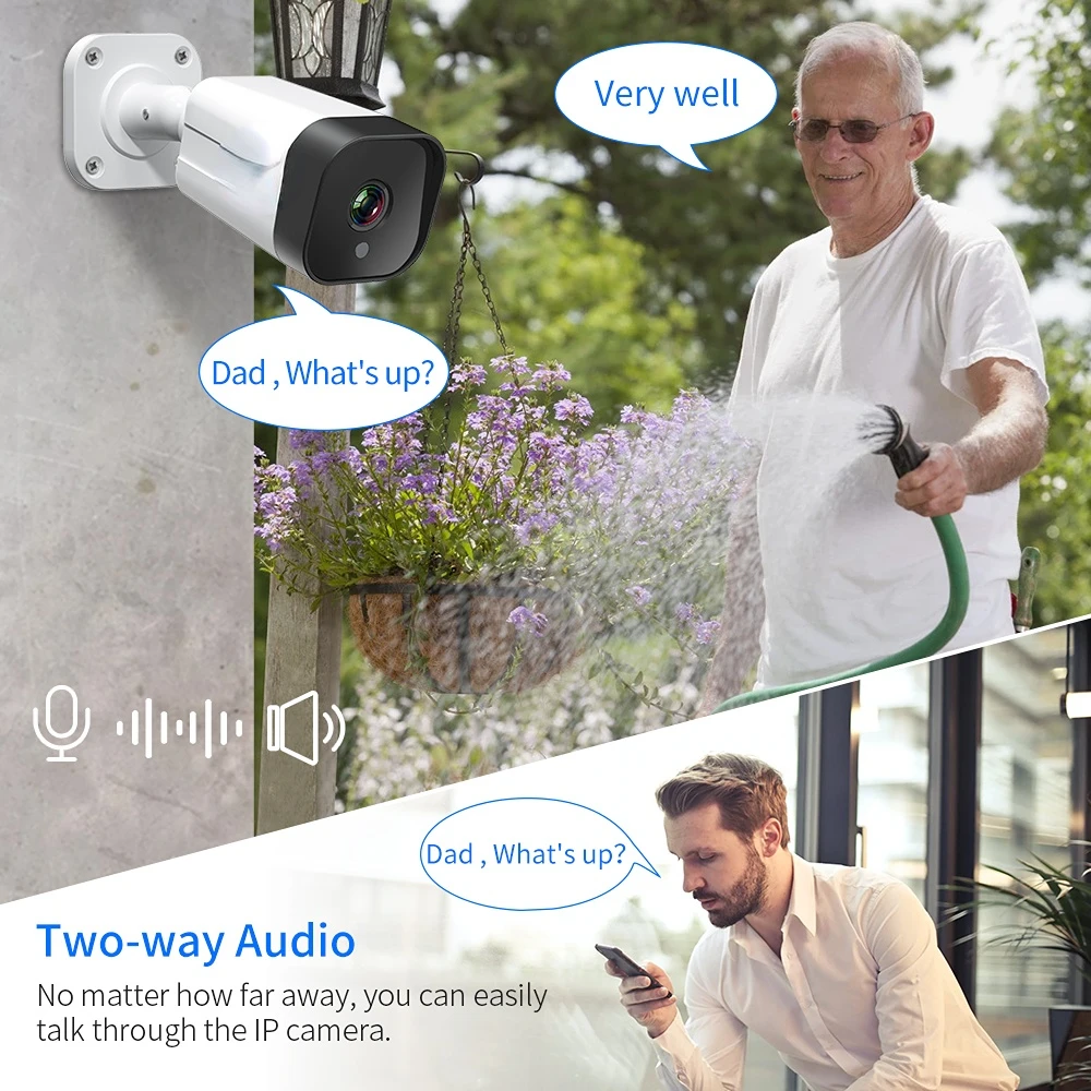 Sf4879e323a5248ff87ecda87c955c1d7Y 4K 8MP 8Channel POE NVR kit 4PCS IP Bullet Surveillance Camera Security System Set Two-way Audio Smart CCTV Outdoor