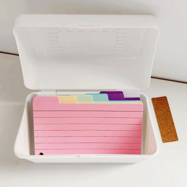 Index Card Holder Pink, 3x5 Note Flash Card Organizer