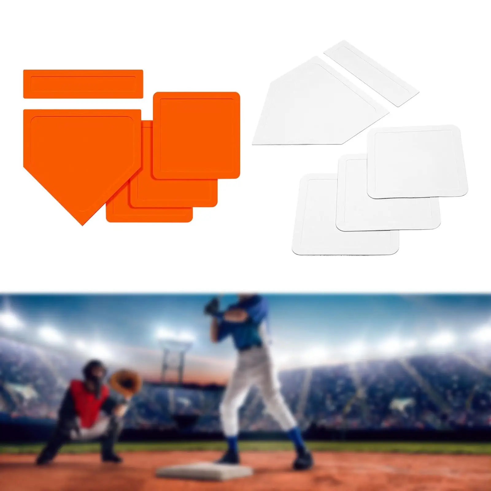 Throw Down Rubber Base Set Exercise Home Plate Baseball Softball Base Set Practice Training Equipment for Kickball Backyard Game