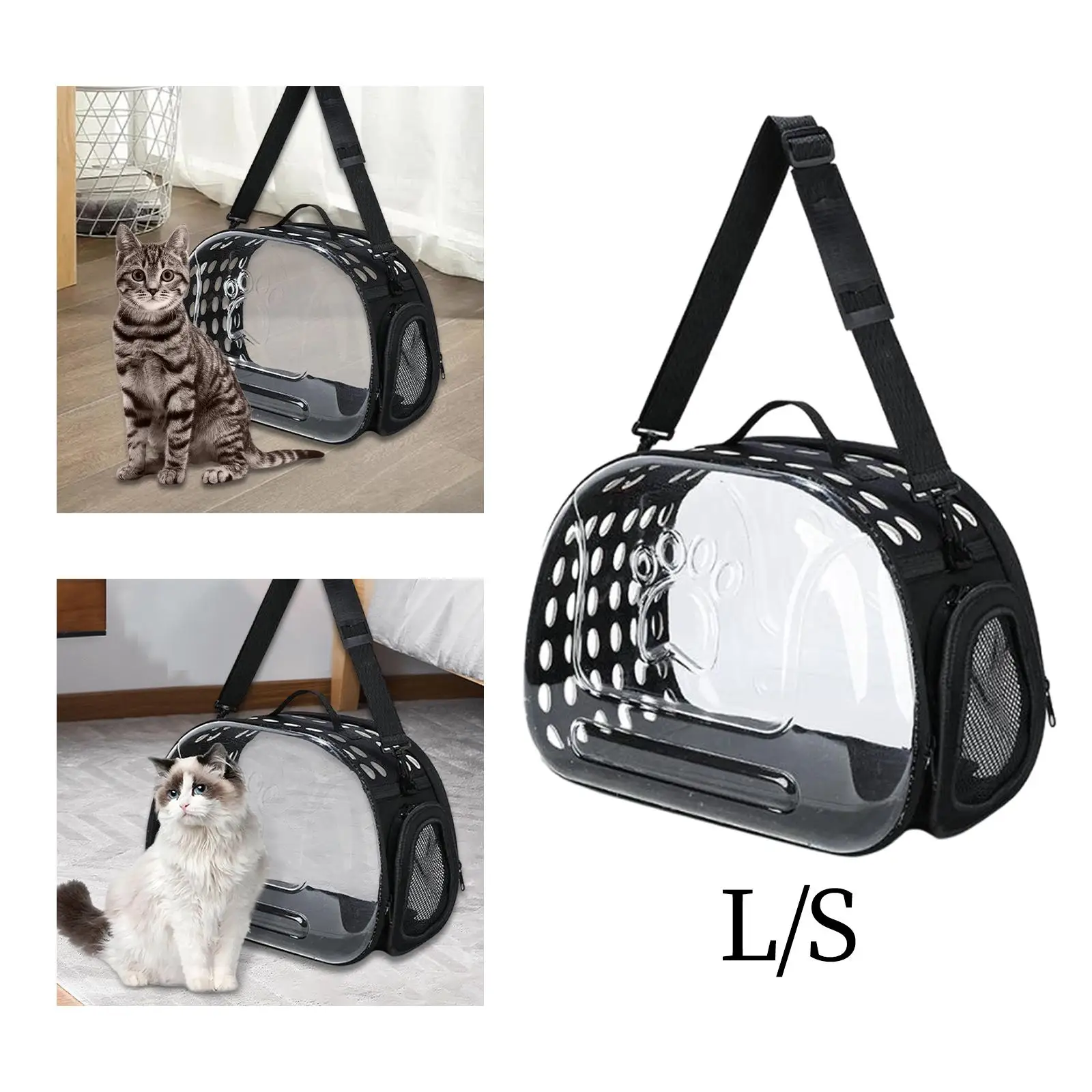 Transparent Cat Carrier Purse Tote Clear Detachable Travel Pet Bubble Backpack for Kitten Walking Puppy Small Medium Dogs Hiking