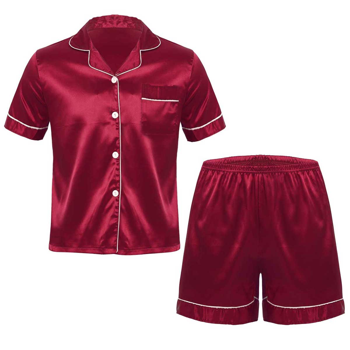 Title 26, Herren-Pyjama-Set aus seidigem Satin, Loungewea...