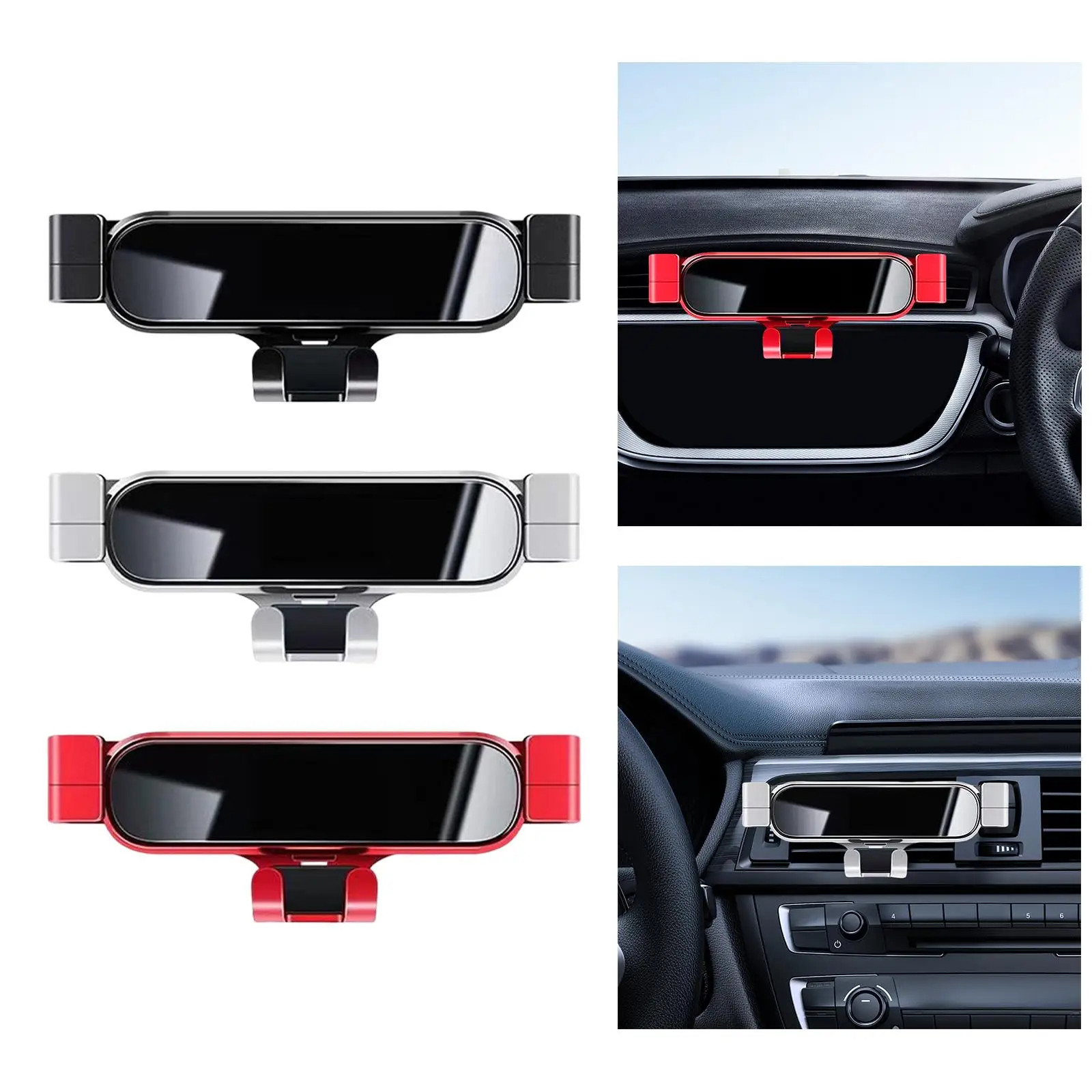 Compact Car Vent Phone Holder Easily Clamp Hands Free Universal Gravity Vehicle Cellphone Mount Phone Stand Bracket