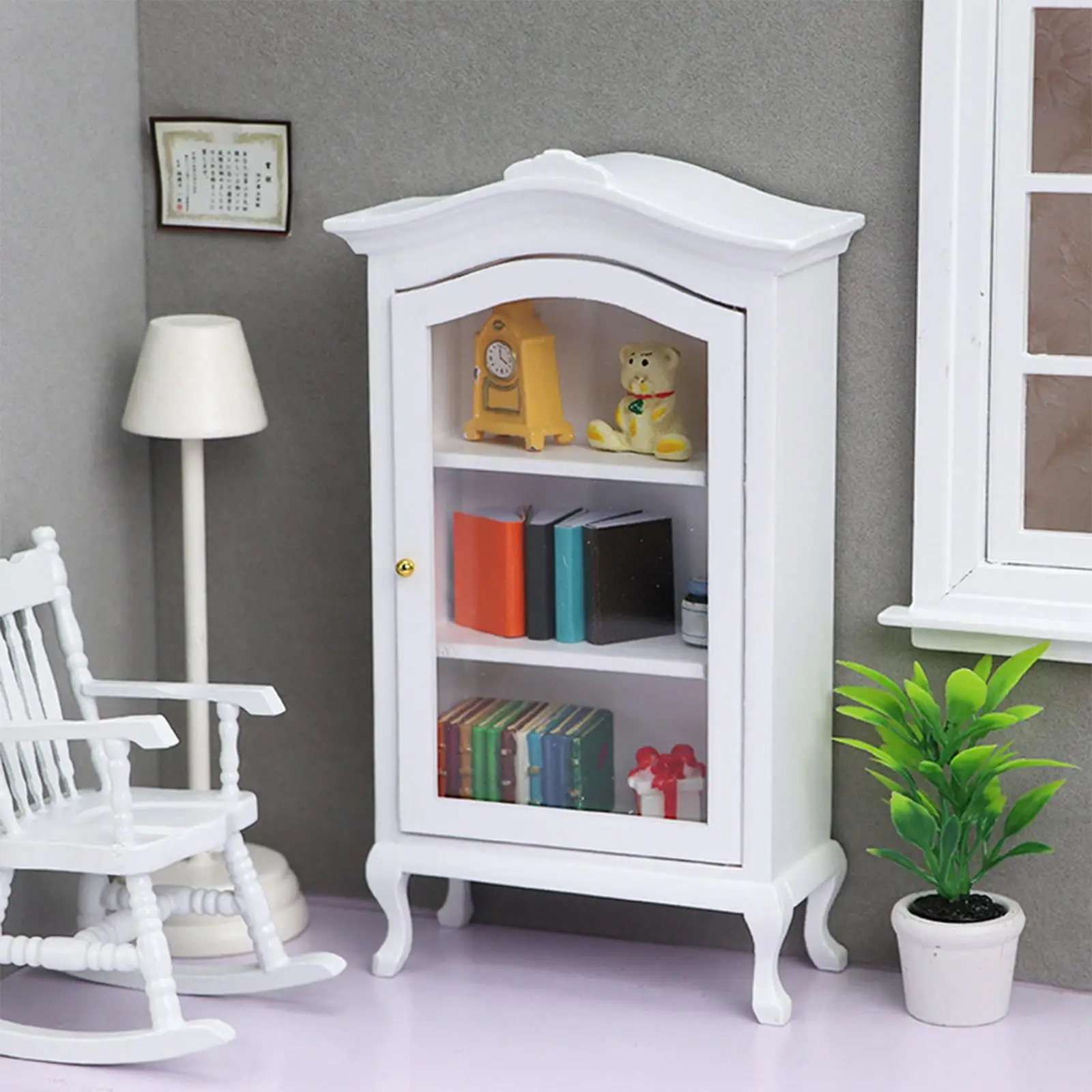 Simulation Miniature Cabinet Dollhouse Display Cupboard Accessories Showcase