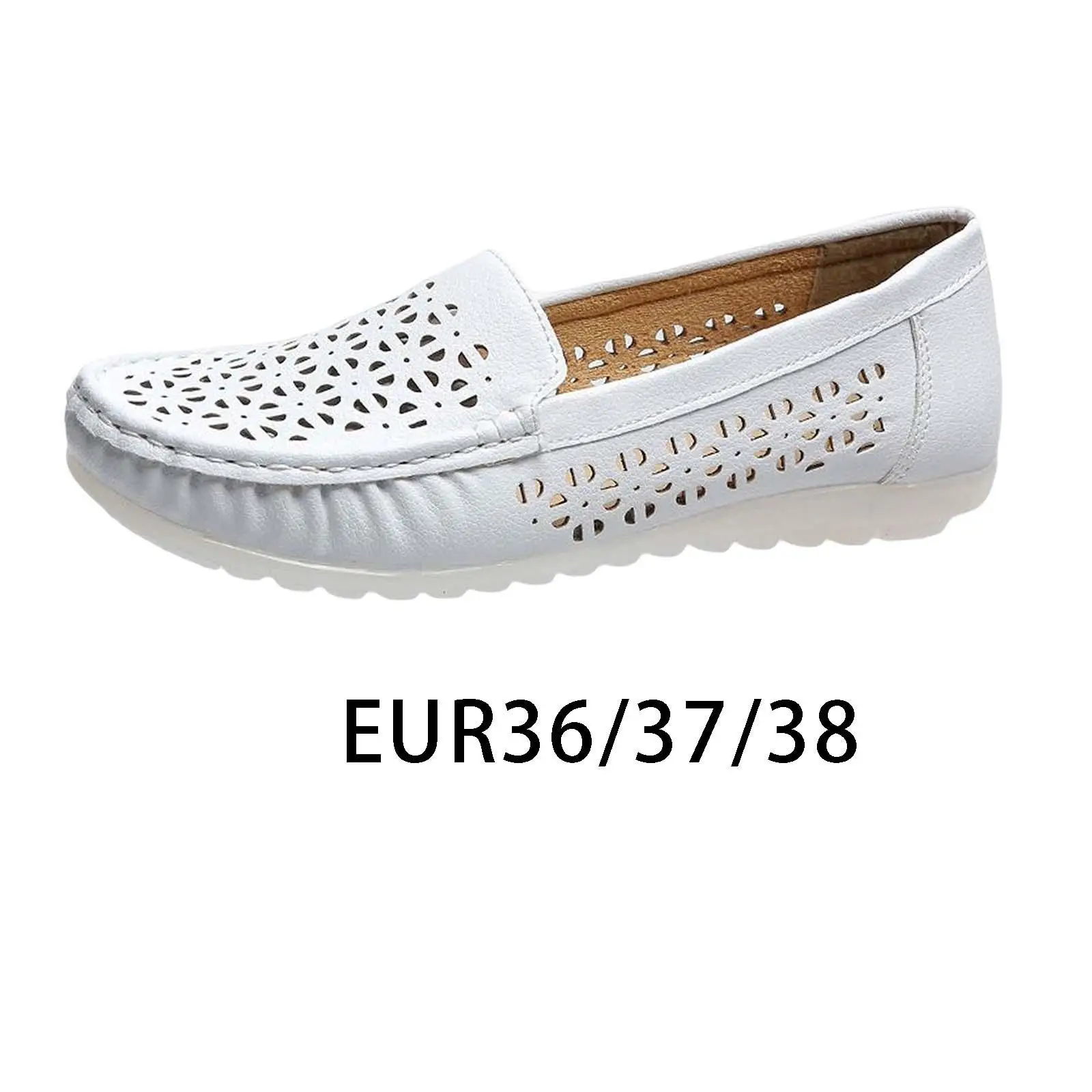 Summer Women Flats Ladies Round Toe Loafers White Leather Flat Shoes Breathable Slip On Casual Shoes Moccasins Comfort
