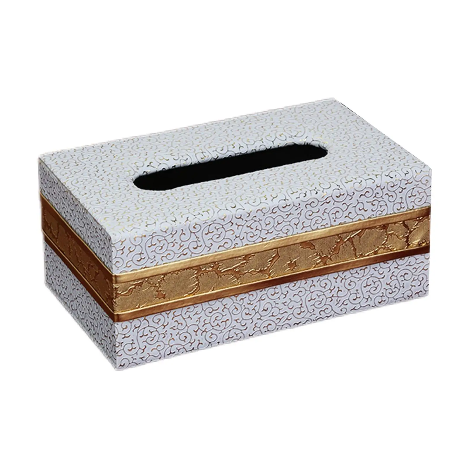Stylish PU Leather Tissue Box Holder Organizer Rectangular Tissue Box Cover for Hotel Vanity Countertop Home Table Decor