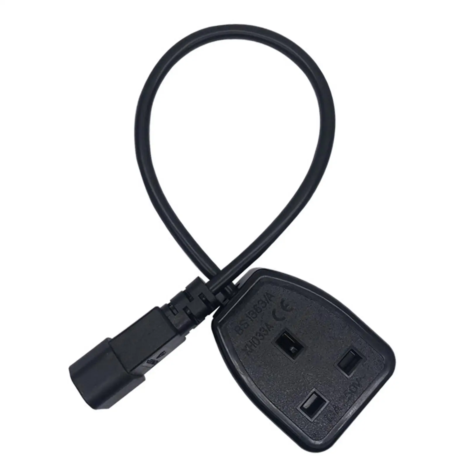IEC320-C14 Male uk Female Black Low Resistance Male to Female Good Conductivity 3Pin Power Adaptor Cord Power Cable for Ups