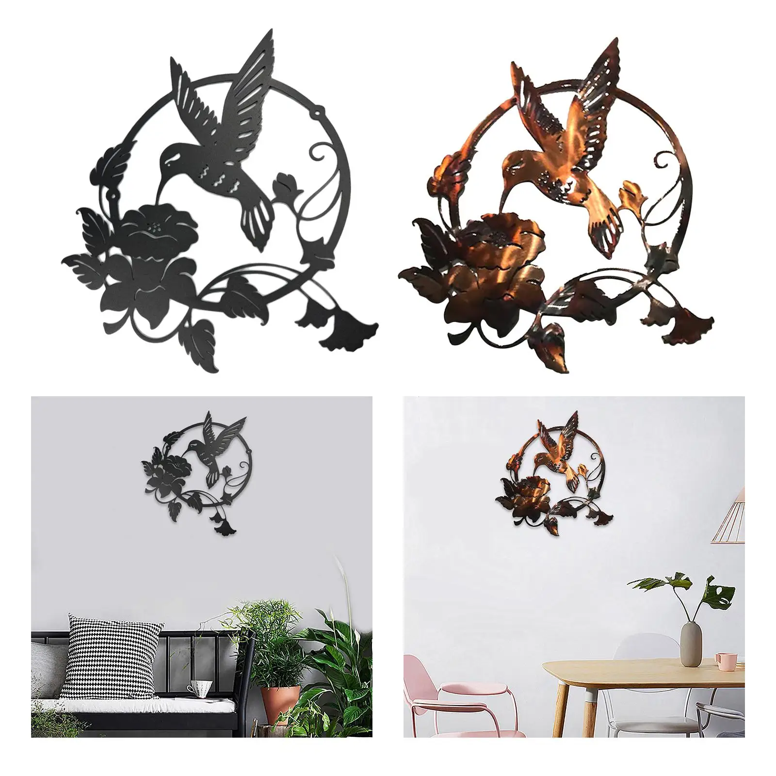 Bird Metal Wall Art Decor Silhouette Wall Sculptures Garden Statues Collectible Figurines for Backyard Outdoor Indoor Front Door