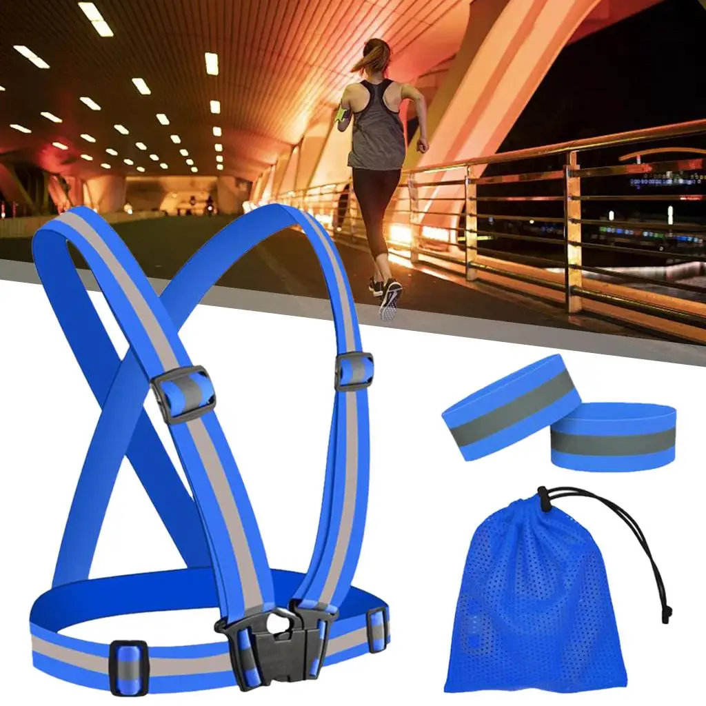 Elastic Running Reflective Vest Adjustable for Night Walking Cycling