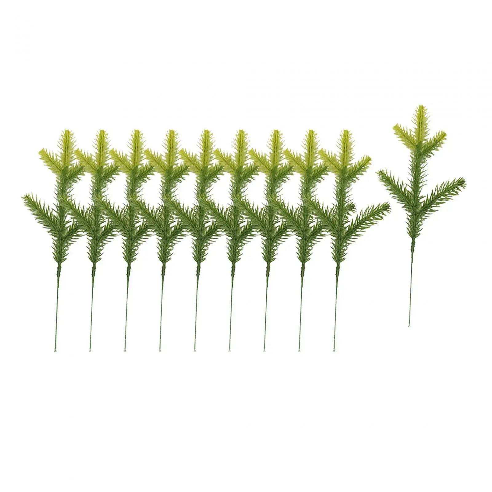 10Pcs Artificial Pine Branches Fake Plant DIY Wreath Accessories Garland Christmas Tree Ornament for Xmas Wedding Decorations