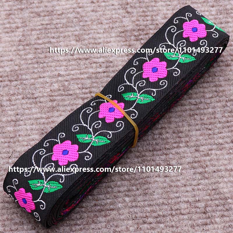 Description Picture 6 of item7 Yards 3.3cm Jacquard Ribbon Ethnic Lace Trim Embroidered Woven Webbing Tape For Clothing Bag Sewing Fabric Geometric Pattern