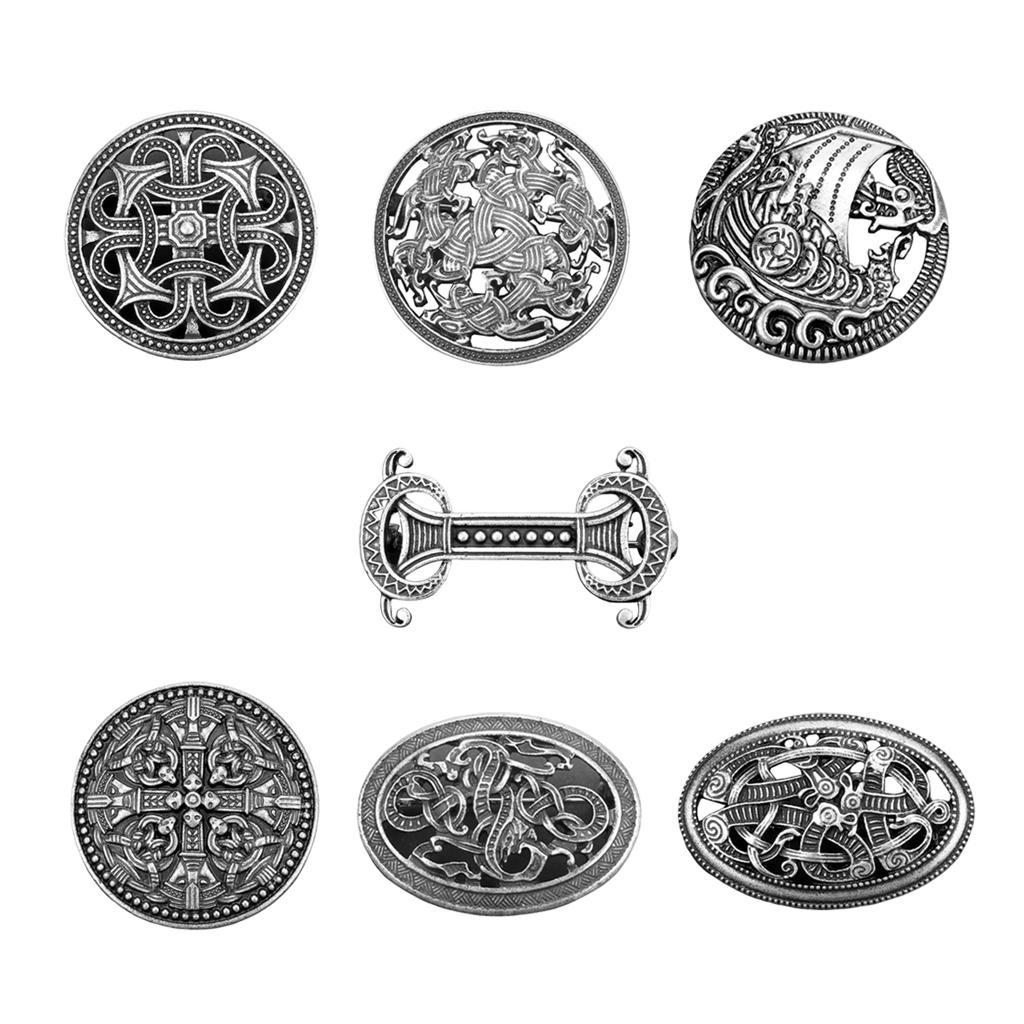   Shield Brooches Pins Badge, Ethnic Scarf Cloak Shawl Buckle Clasp Pin Brooch, Clothes Costume Jewelry for Xmas Gifts