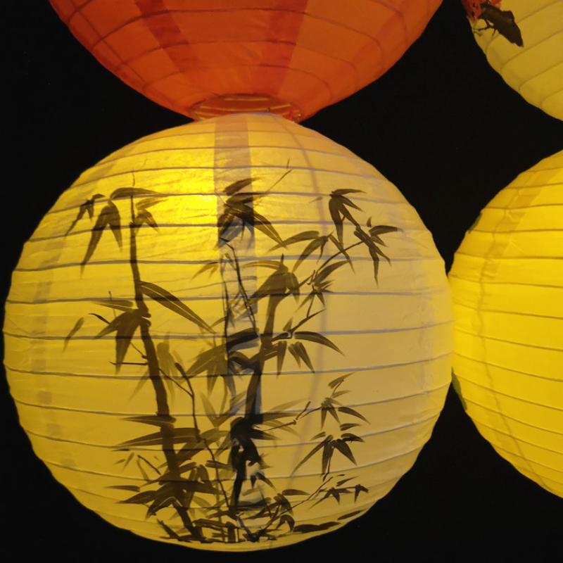 Description Picture 6 of item1pc 30cm Printed Flower Round Paper Lantern Wedding Birthday Party Decorations Chinese Style Festival Paper Lantern Supplies