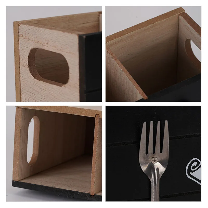European Tableware Storage Box Organizer Wooden Kitchen Utensils Fiishing Knife Fork Spoonr Cutlery Holder Rack Container