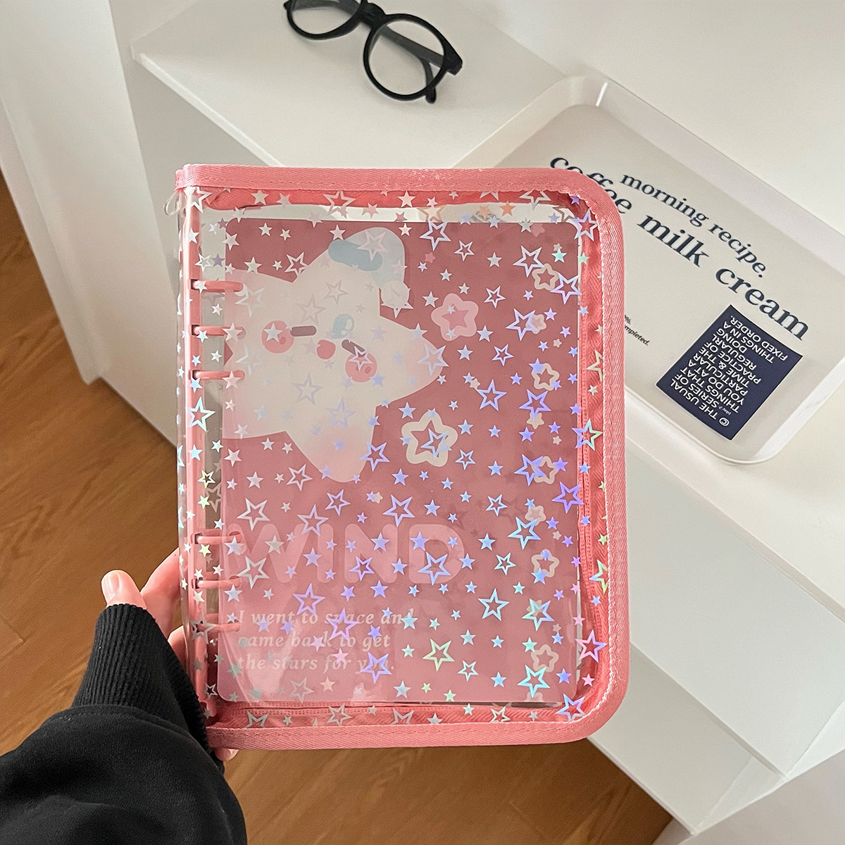A5 Stern Transparente Abdeckung Binder Fotokartenhalter Idol Kpop Fotoalbum Foto Sammeln Buch Reißverschlusstasche Aufbewahrung Schulbriefpapier – Detail 10