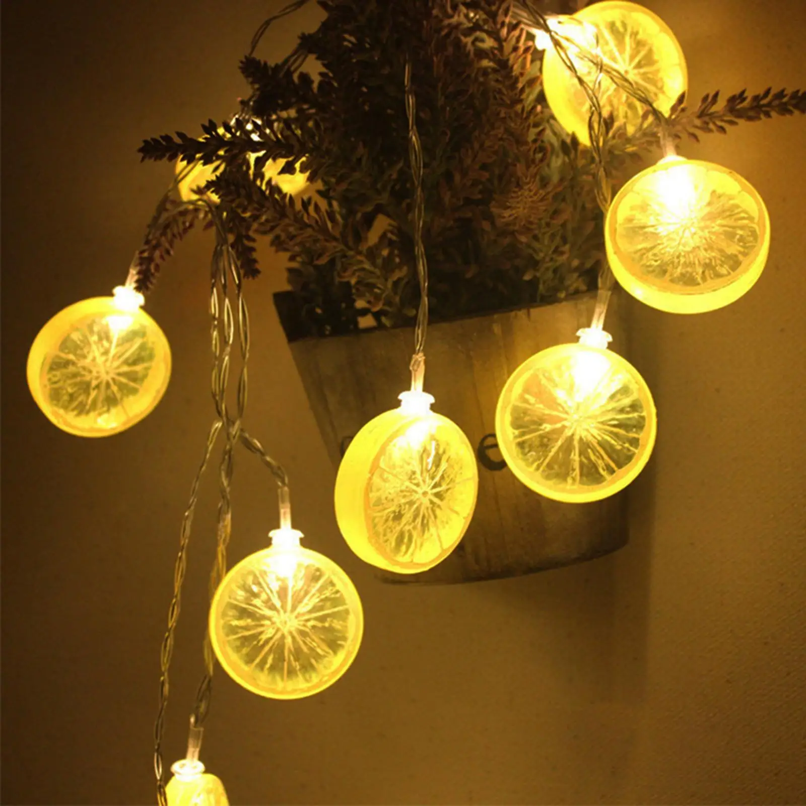 6M LED Lemon Slices String Lights USB 40 LEDs Wedding Decorations Ornaments