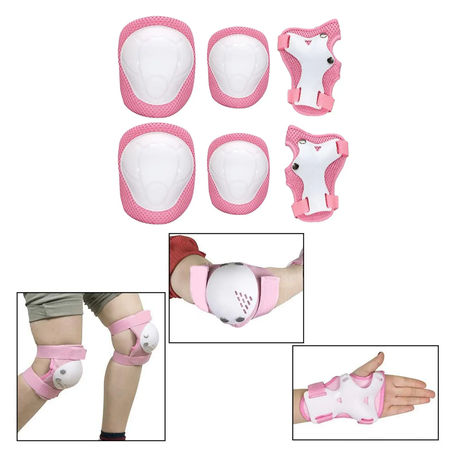 Knee and Elbow Pads Wrist Guards for Kids, 3 in 1 Protective Gear Set for Inline