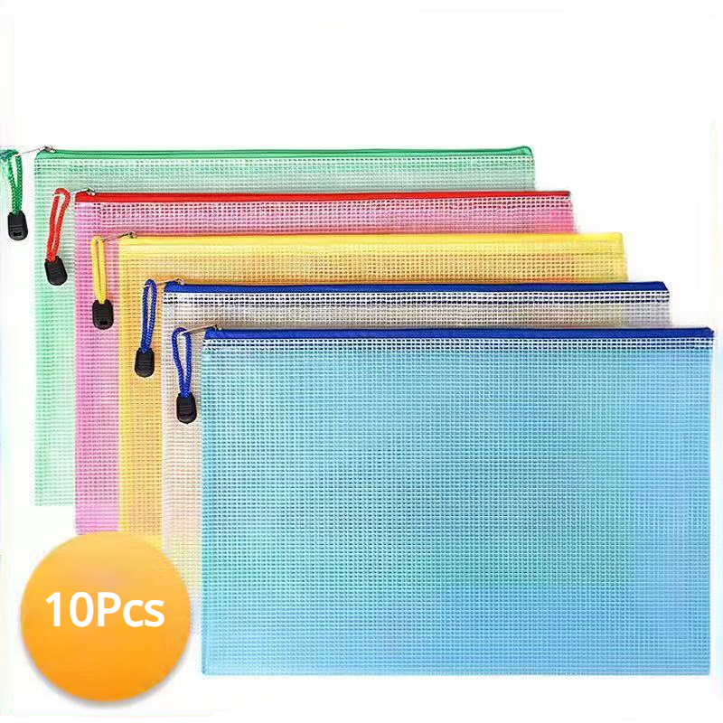 Impermeável Mesh File Folders com Zipper Pouch,