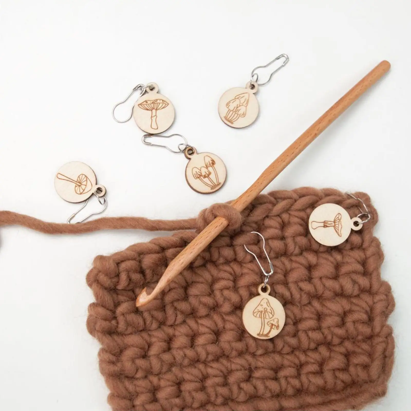 6x Stitch Markers Mushroom Pattern Crochet Accessories Accessories Knitting Supplies Handmade Craft Cute Knitting Stitch Markers